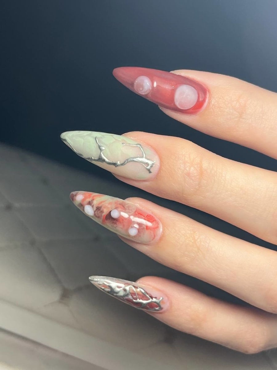 Наращивание + сложный дизайн 